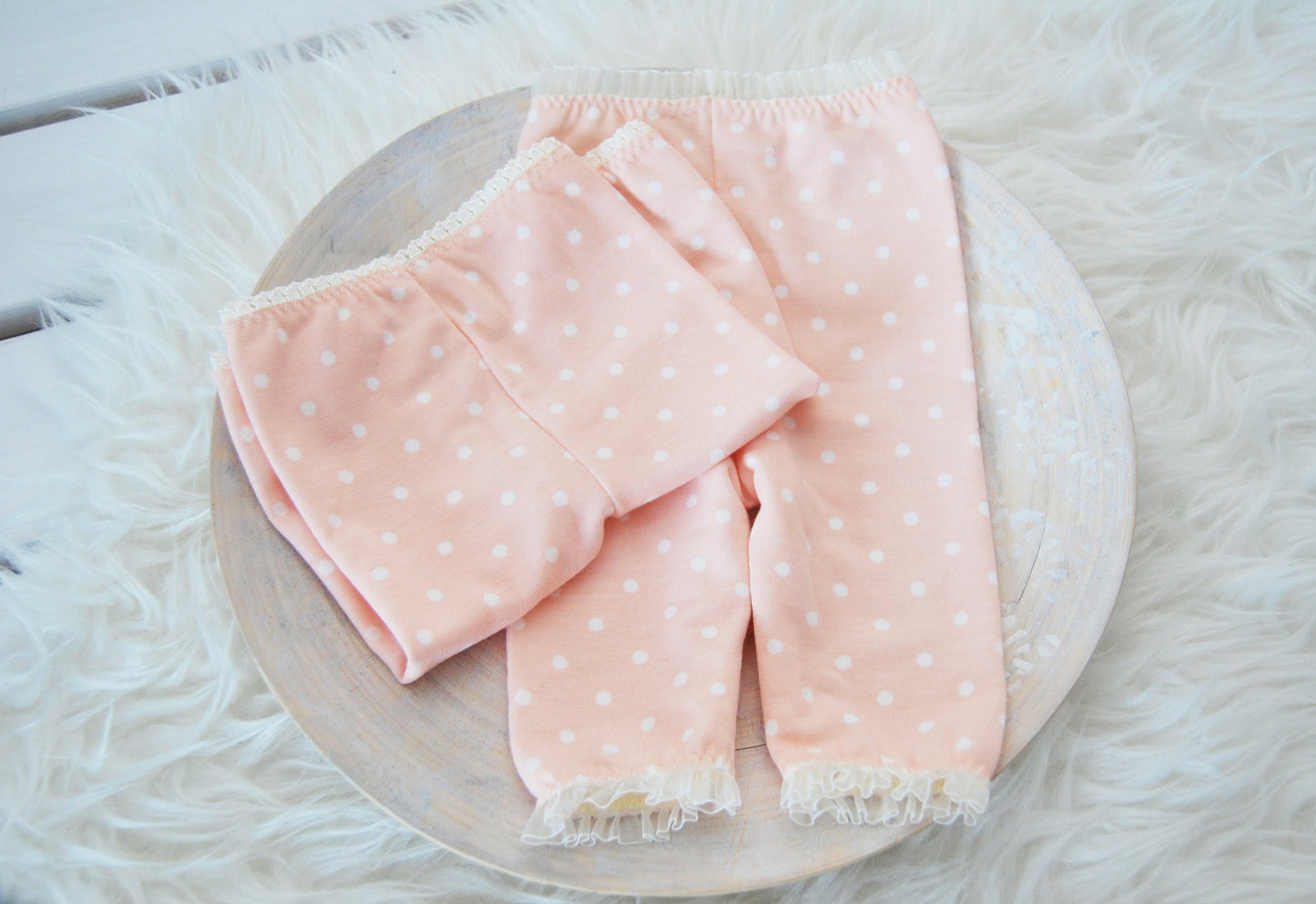 Newborn girl pants photo outfit, polka dot baby girl pants, newborn photo prop