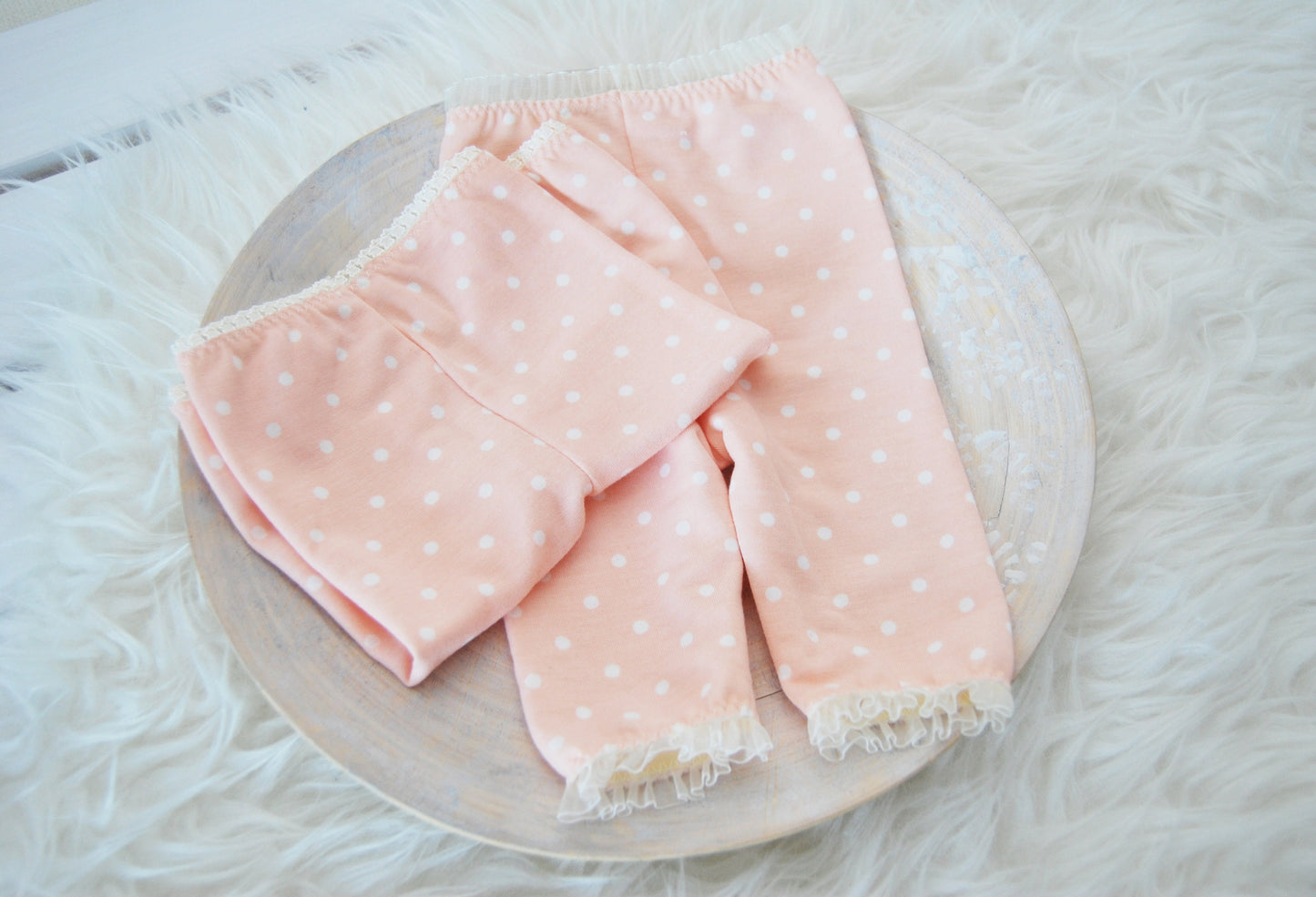 Newborn girl pants photo outfit, polka dot baby girl pants, newborn photo prop