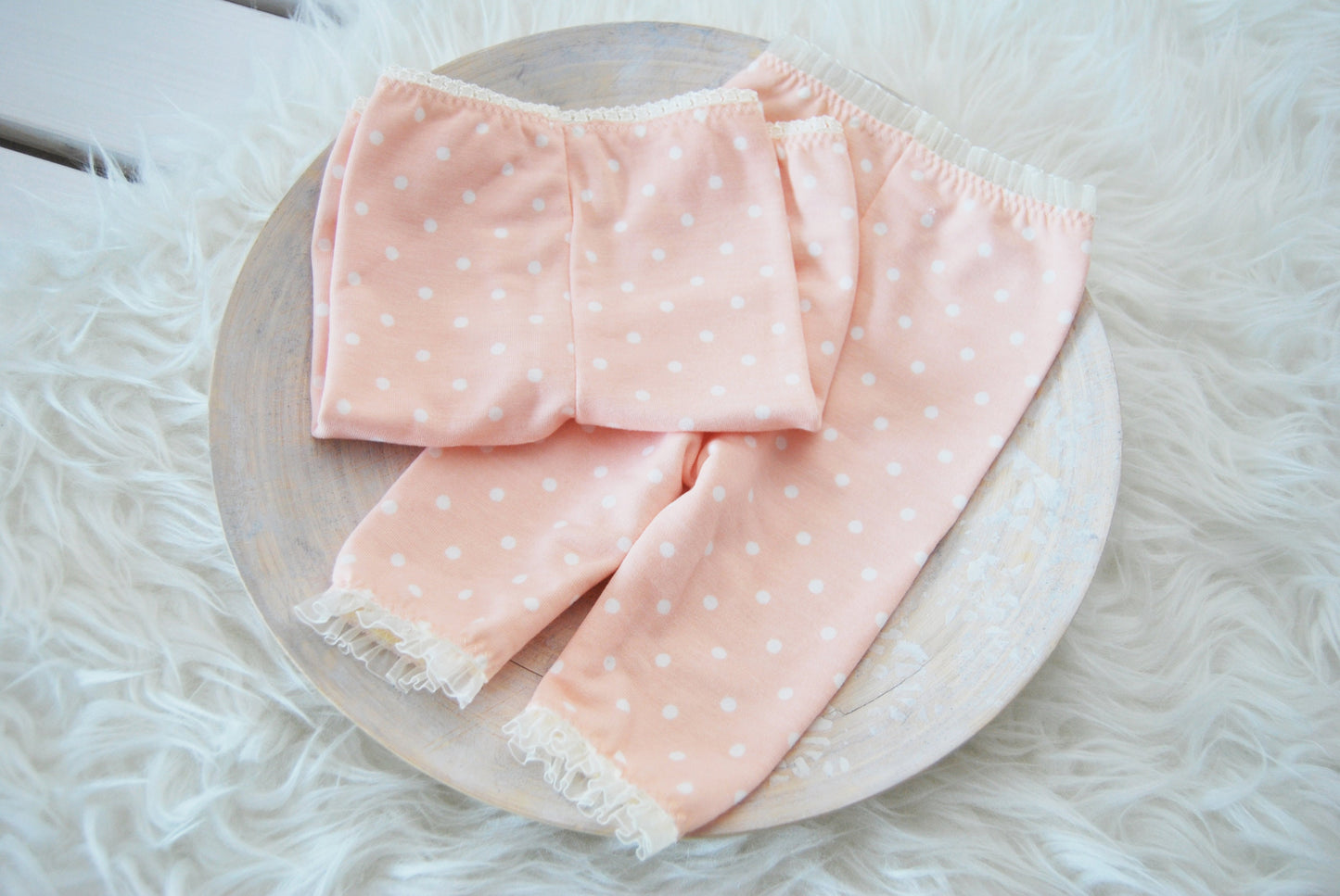 Newborn girl pants photo outfit, polka dot baby girl pants, newborn photo prop