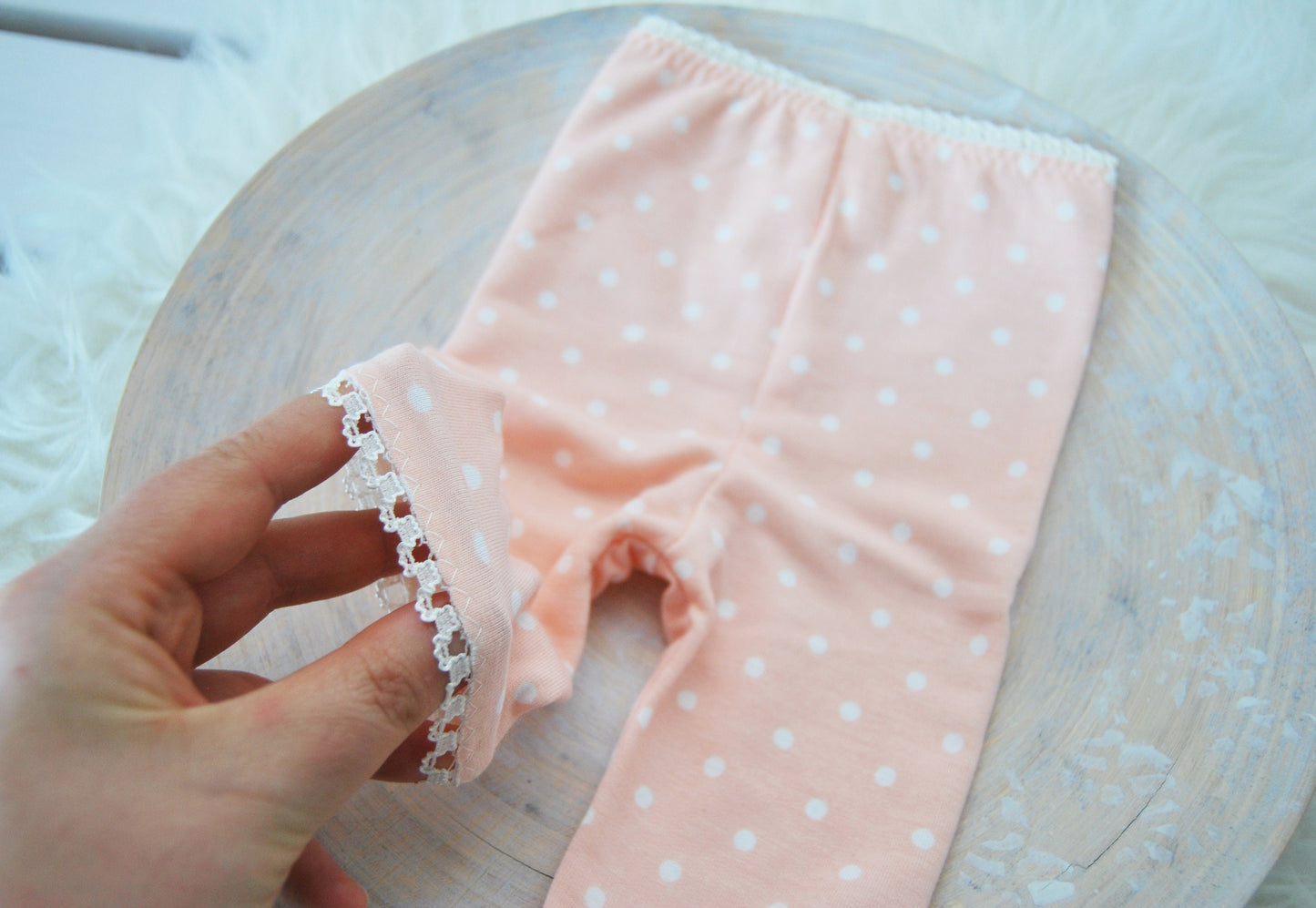 Newborn girl pants photo outfit, polka dot baby girl pants, newborn photo prop