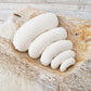 Newborn photography set of 5 posing pillows, contoured, bean shape filled, off white color, waterproof