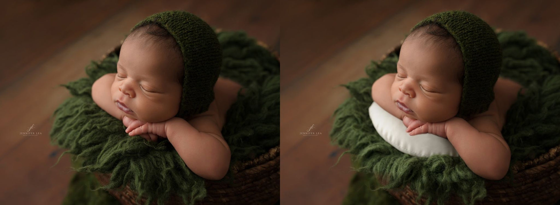 Close-up of the newborn posing pillows showing their soft texture and flexible