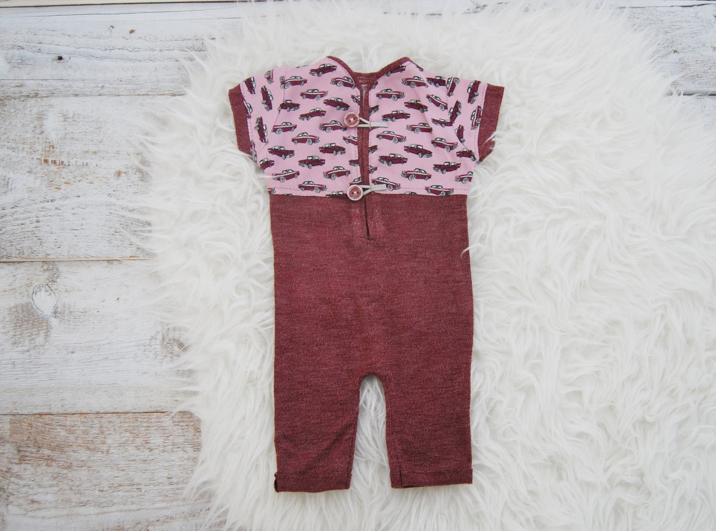 Newborn boy photography prop overall, newborn romper baby boy, dark red boy outfit