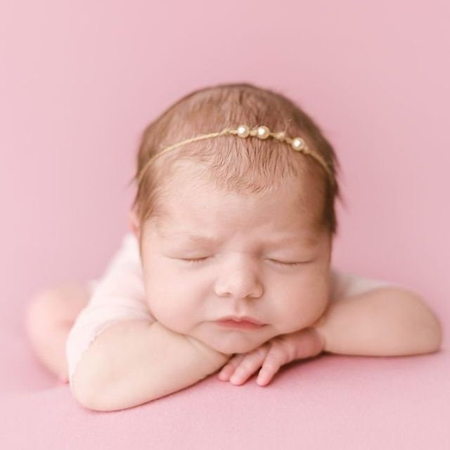 Pearl baby heaband, newborn headband photo prop, burlap rustic newborn tieback for photo sessions