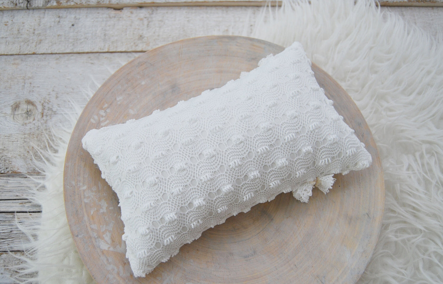 Newborn posing pillow photo prop, lace decorative pillow for first photo shoot, baby pillow