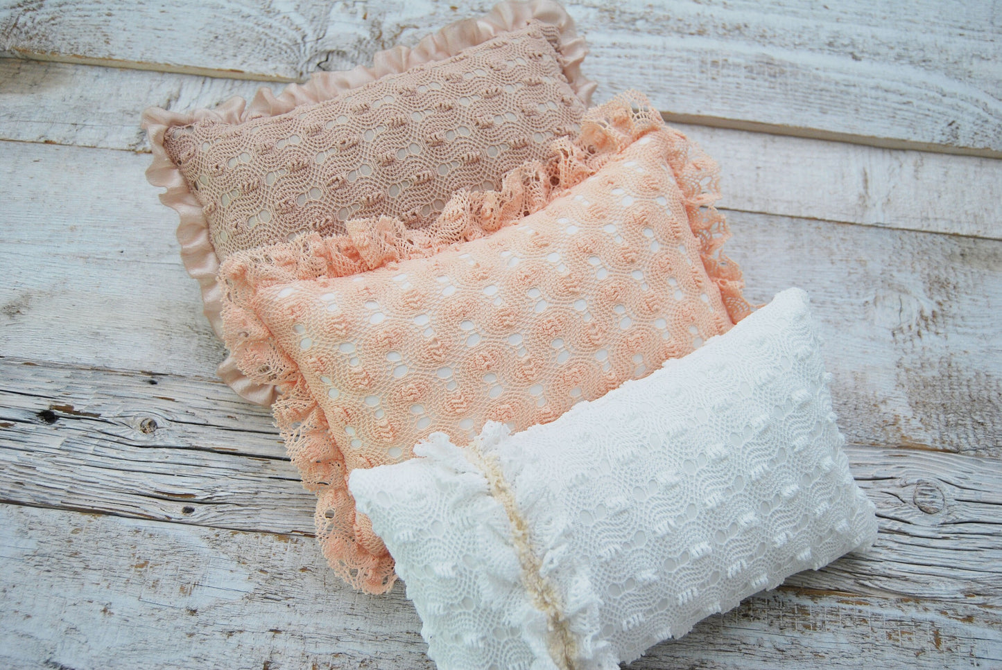 Newborn posing pillow photo prop, lace decorative pillow for first photo shoot, baby pillow