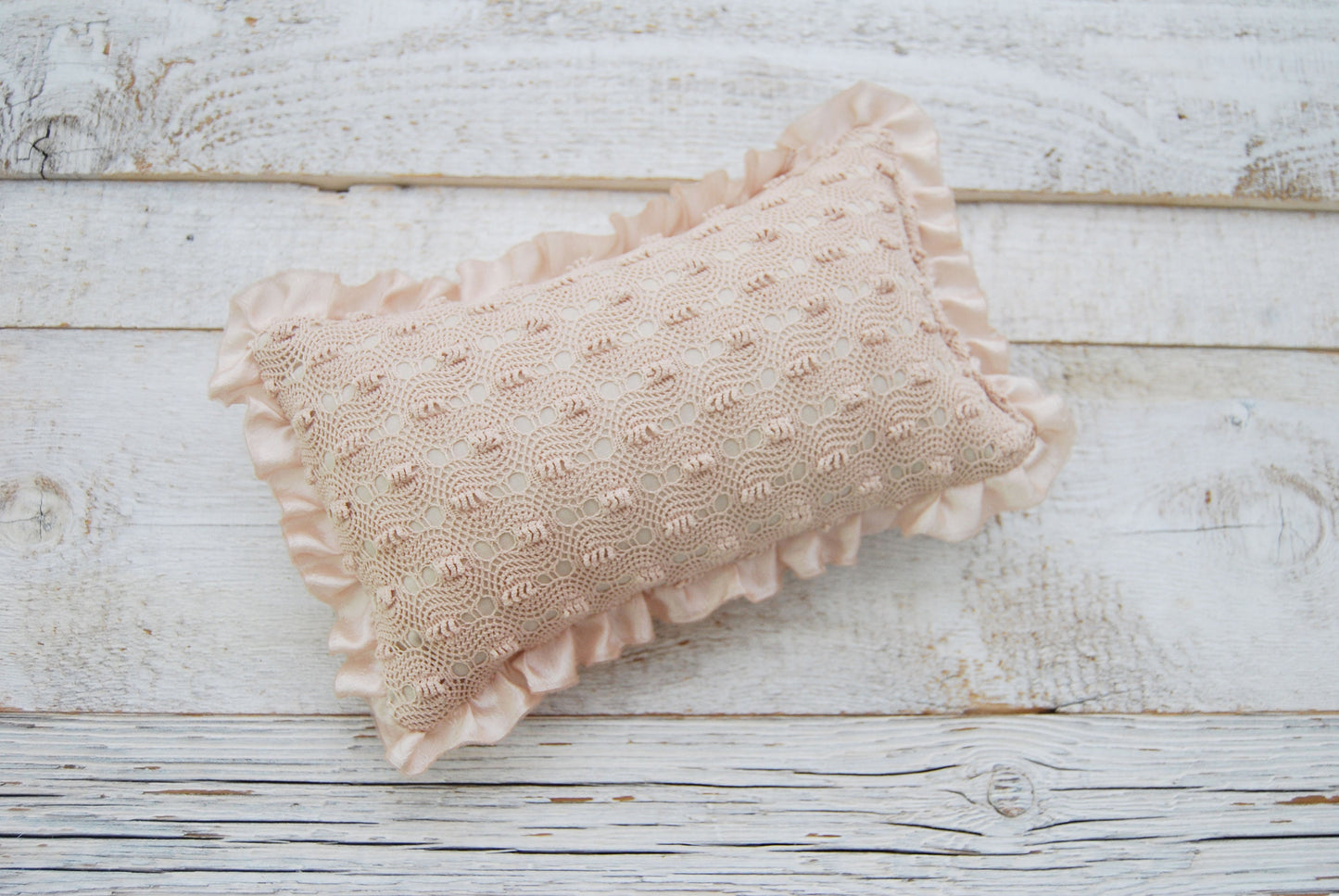 Newborn posing pillow photo prop, lace decorative pillow for first photo shoot, baby pillow