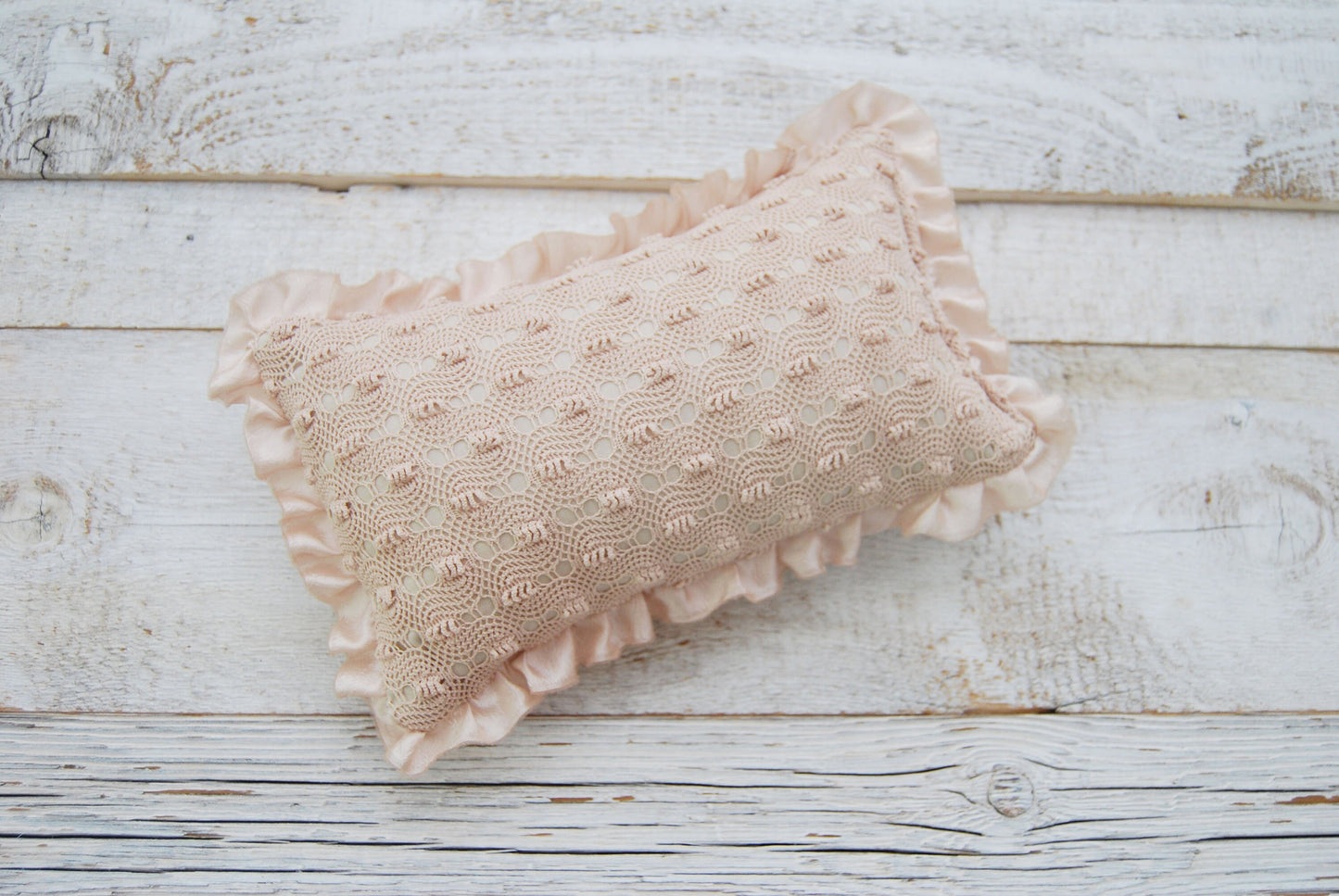 Newborn posing pillow photo prop, lace decorative pillow for first photo shoot, baby pillow prop