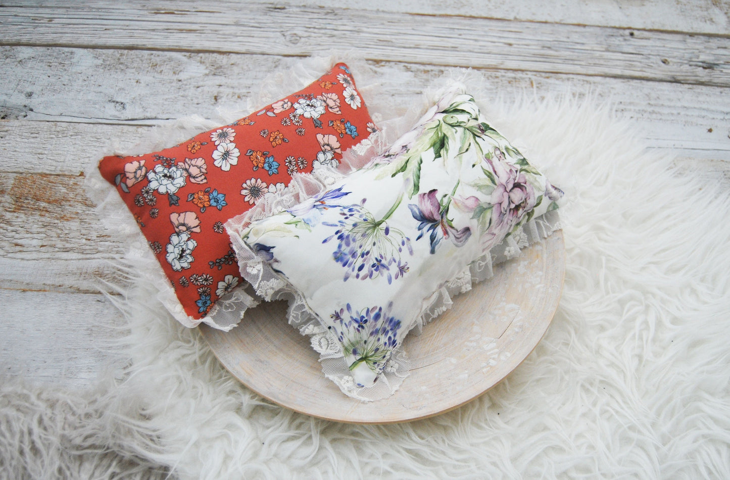 Floral newborn posing pillow for photography shoots, photo pillow