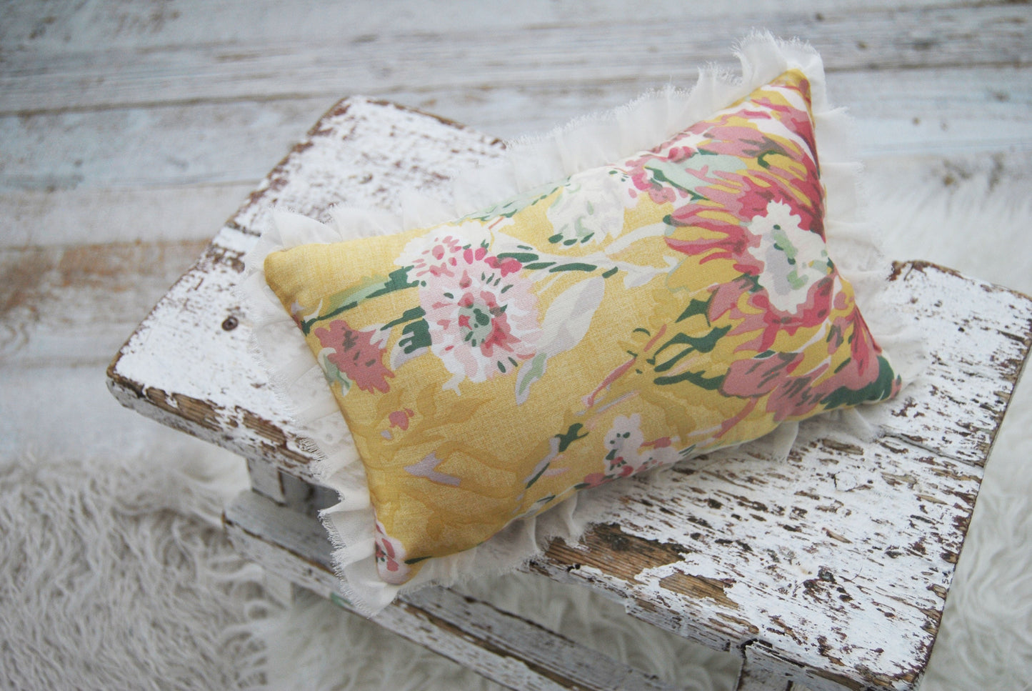 Floral newborn posing pillow for photography shoots, photo pillow