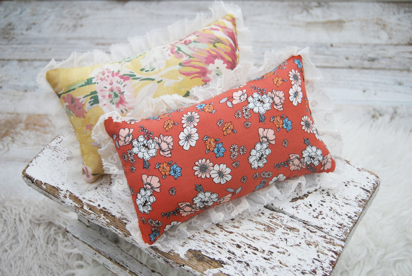 Floral newborn posing pillow for photography shoots, photo pillow