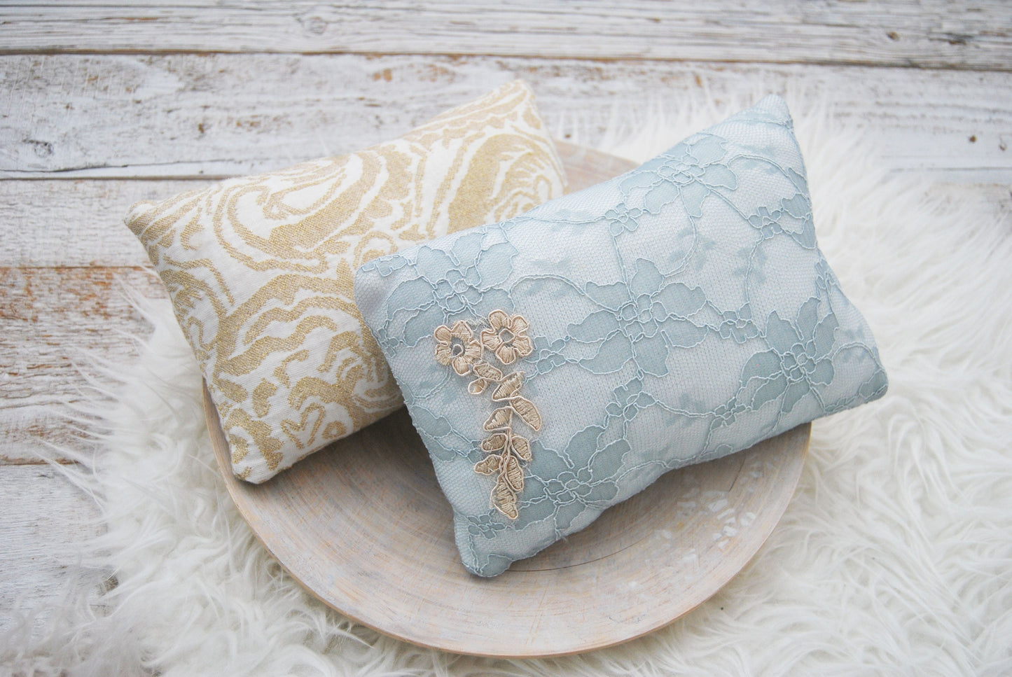 Newborn photo props,  Posing pillows from upcycled fabrics, Lace photo pillow, Photography prop