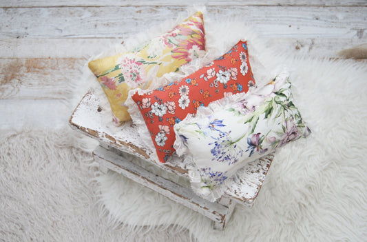 Floral newborn posing pillow for photography shoots, photo pillow