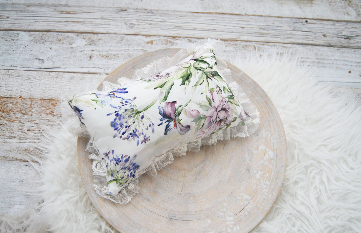 Floral newborn posing pillow for photography shoots, photo pillow