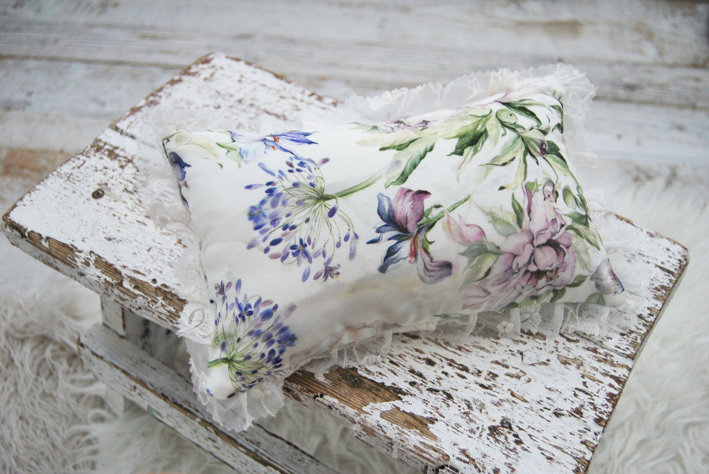 Floral newborn posing pillow for photography shoots, photo pillow