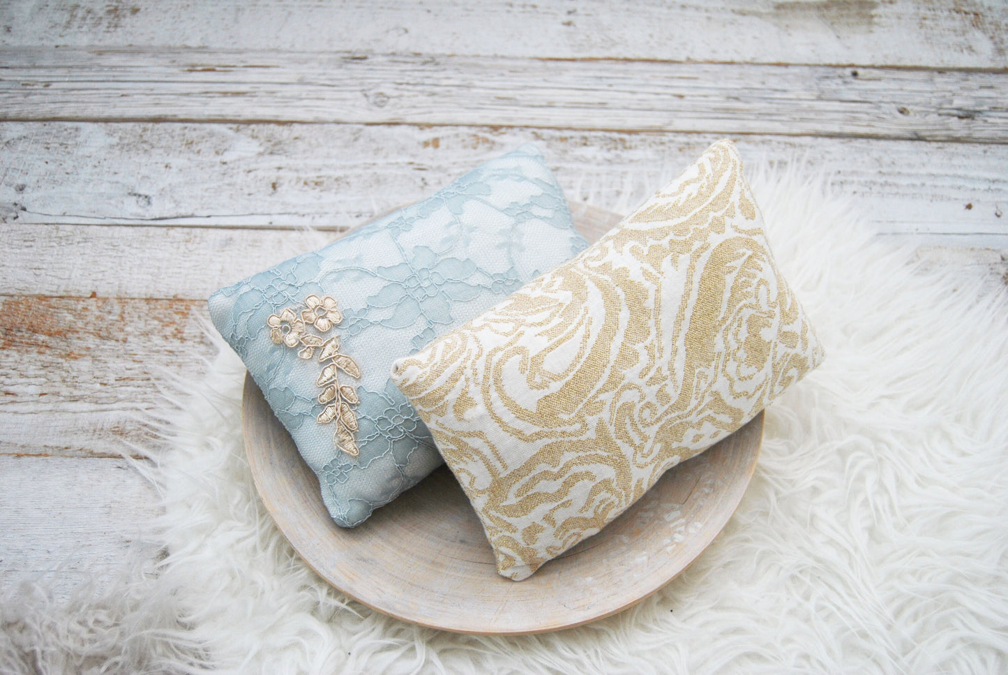 Newborn photo props,  Posing pillows from upcycled fabrics, Lace photo pillow, Photography prop