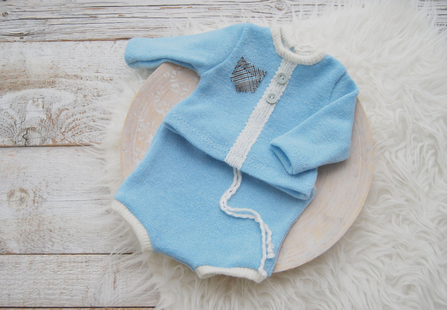 Newborn photo outfit boy, Baby boy set, Shirt and pants set, Blue newborn outfit, Baby beanie, Posing pillow