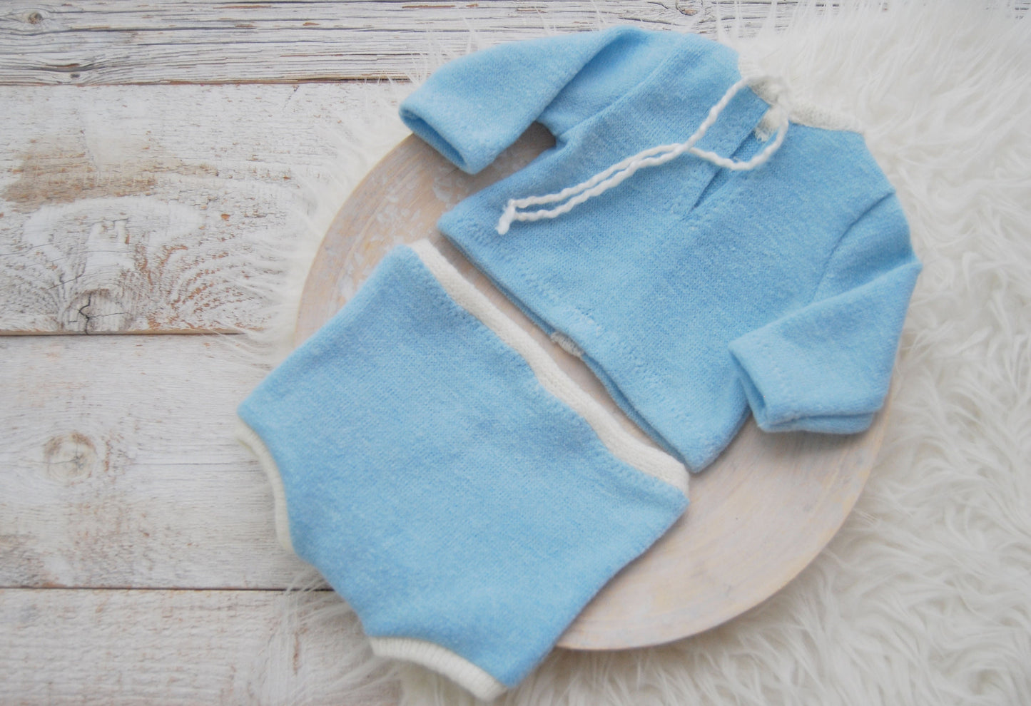 Newborn photo outfit boy, Baby boy set, Shirt and pants set, Blue newborn outfit, Baby beanie, Posing pillow