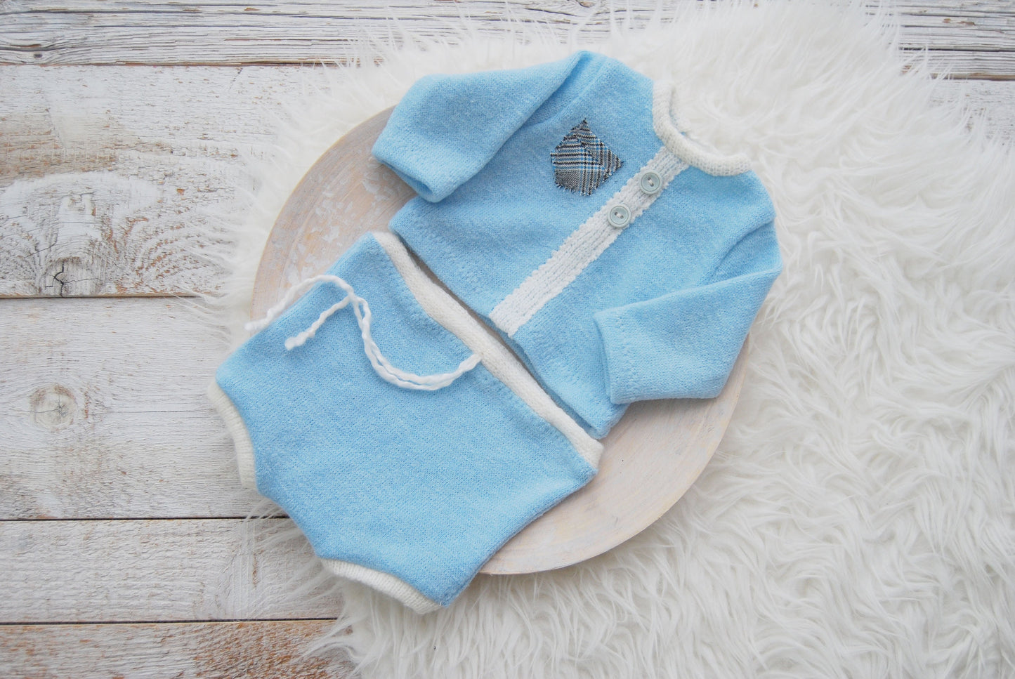 Newborn photo outfit boy, Baby boy set, Shirt and pants set, Blue newborn outfit, Baby beanie, Posing pillow