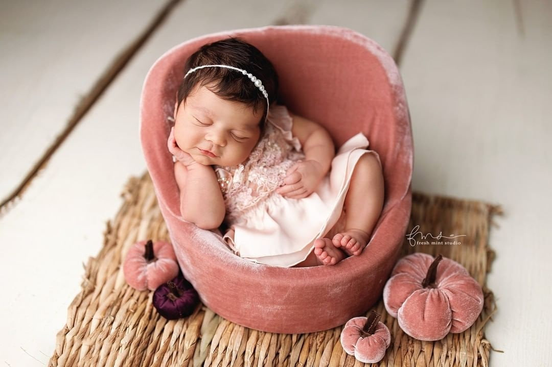 Pink NEWBORN ROMPER, Ruffled Romper Baby Girl Photo Prop Outfit, Newborn Photo Props, Lace Newborn Outfit, Photography Props