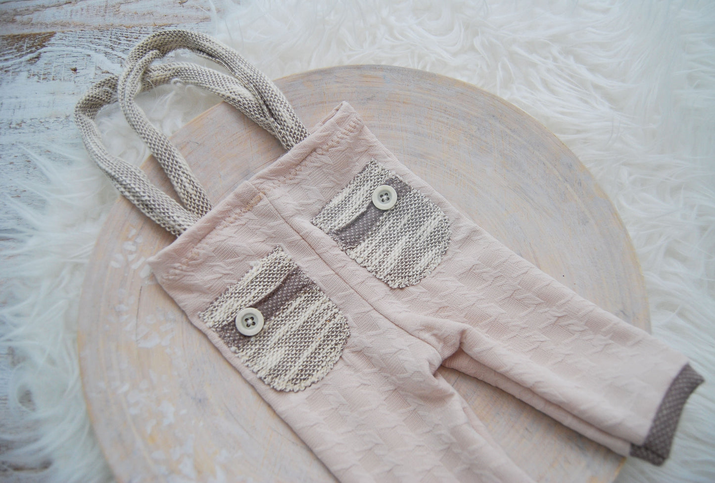 Newborn boy photo prop suspender pants, neutral photo prop baby boy outfit