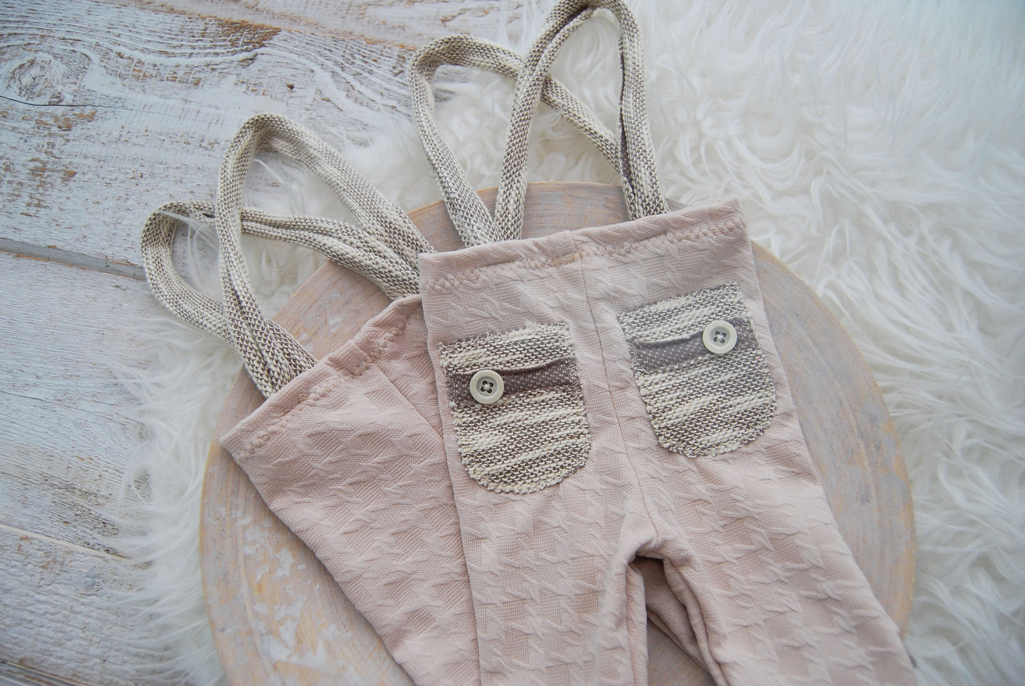 Newborn boy photo prop suspender pants, neutral photo prop baby boy outfit