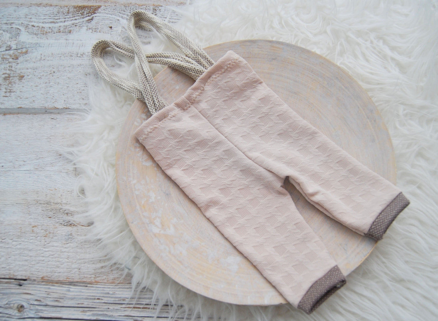 Newborn boy photo prop suspender pants, neutral photo prop baby boy outfit