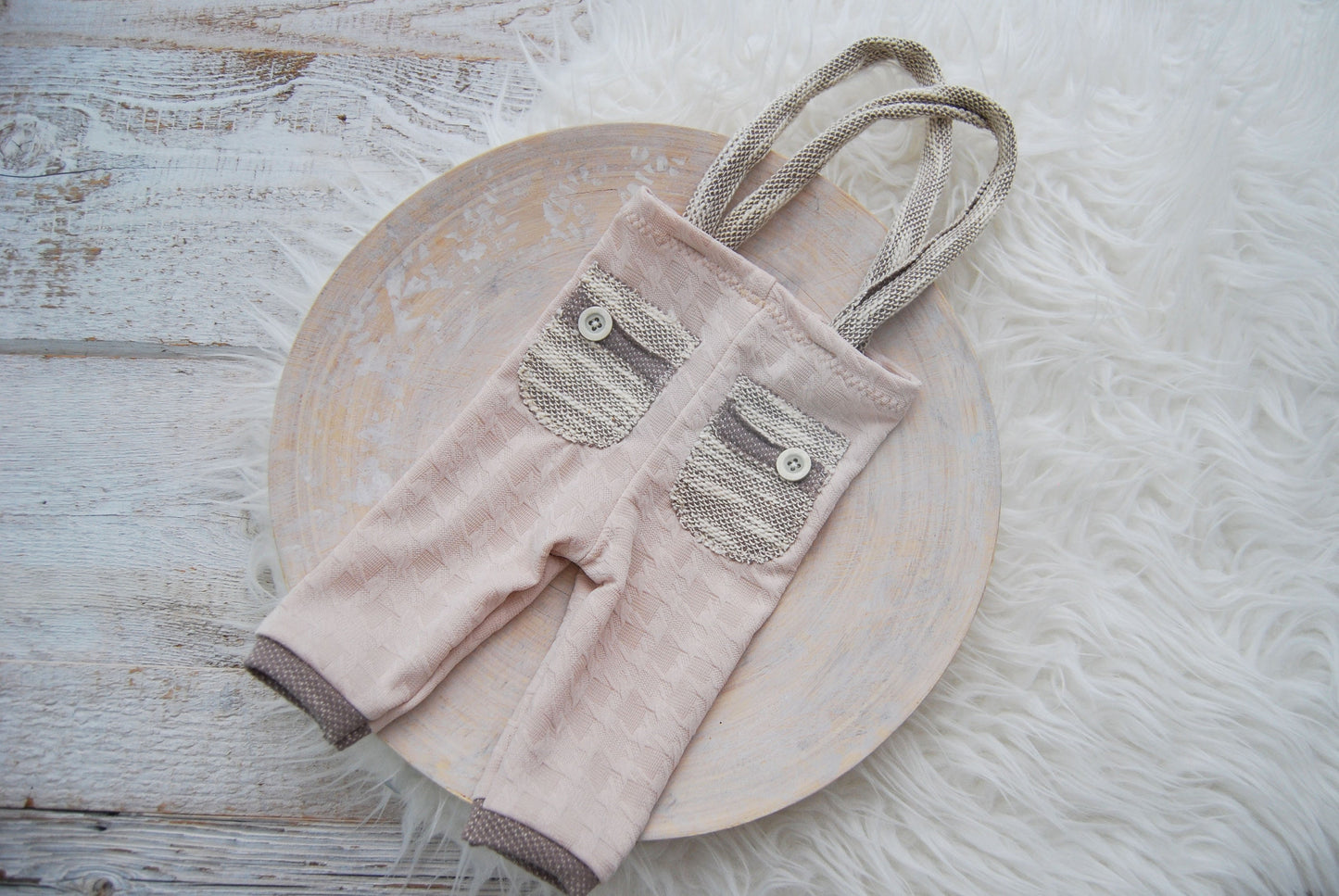 Newborn boy photo prop suspender pants, neutral photo prop baby boy outfit