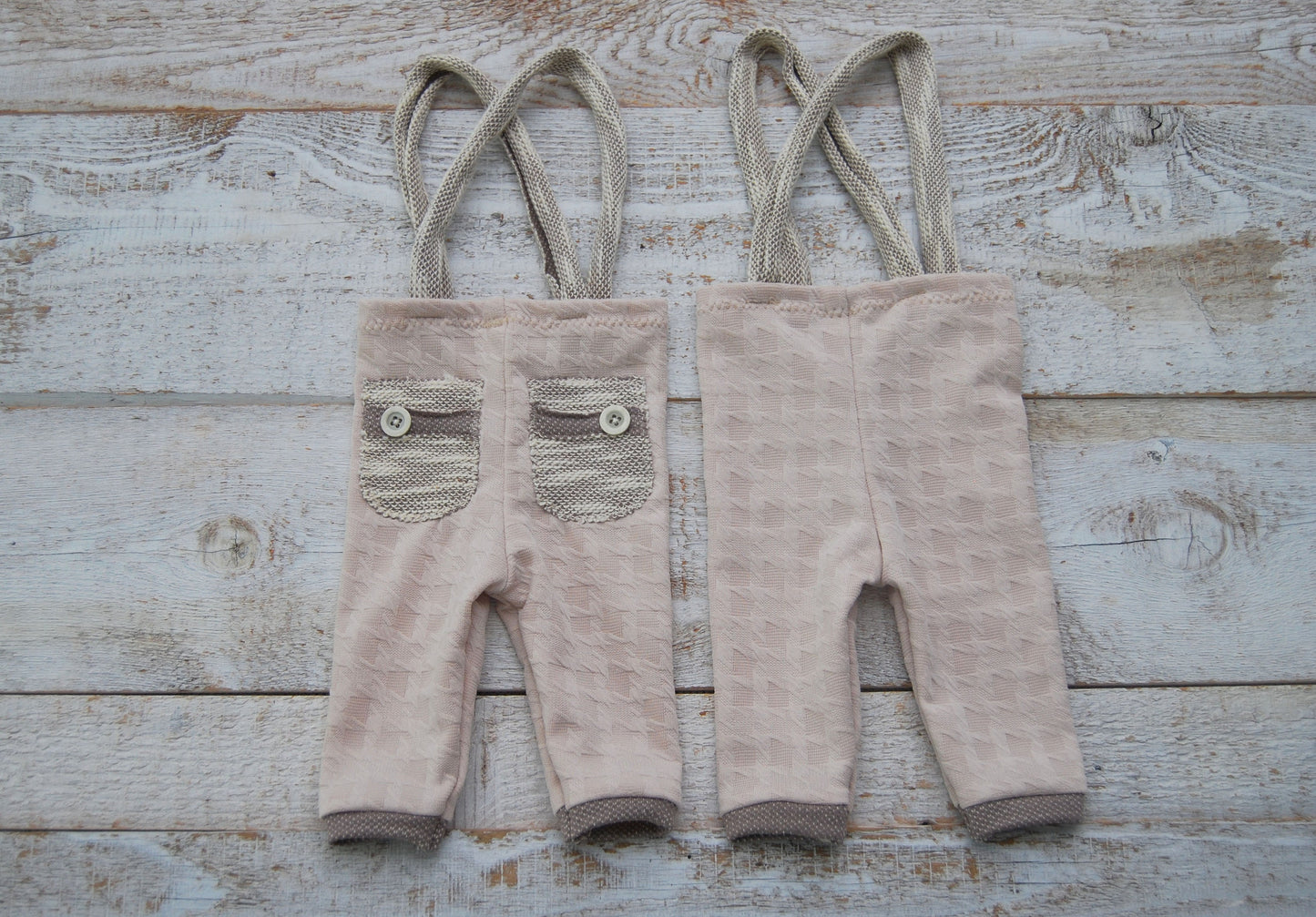 Newborn boy photo prop suspender pants, neutral photo prop baby boy outfit