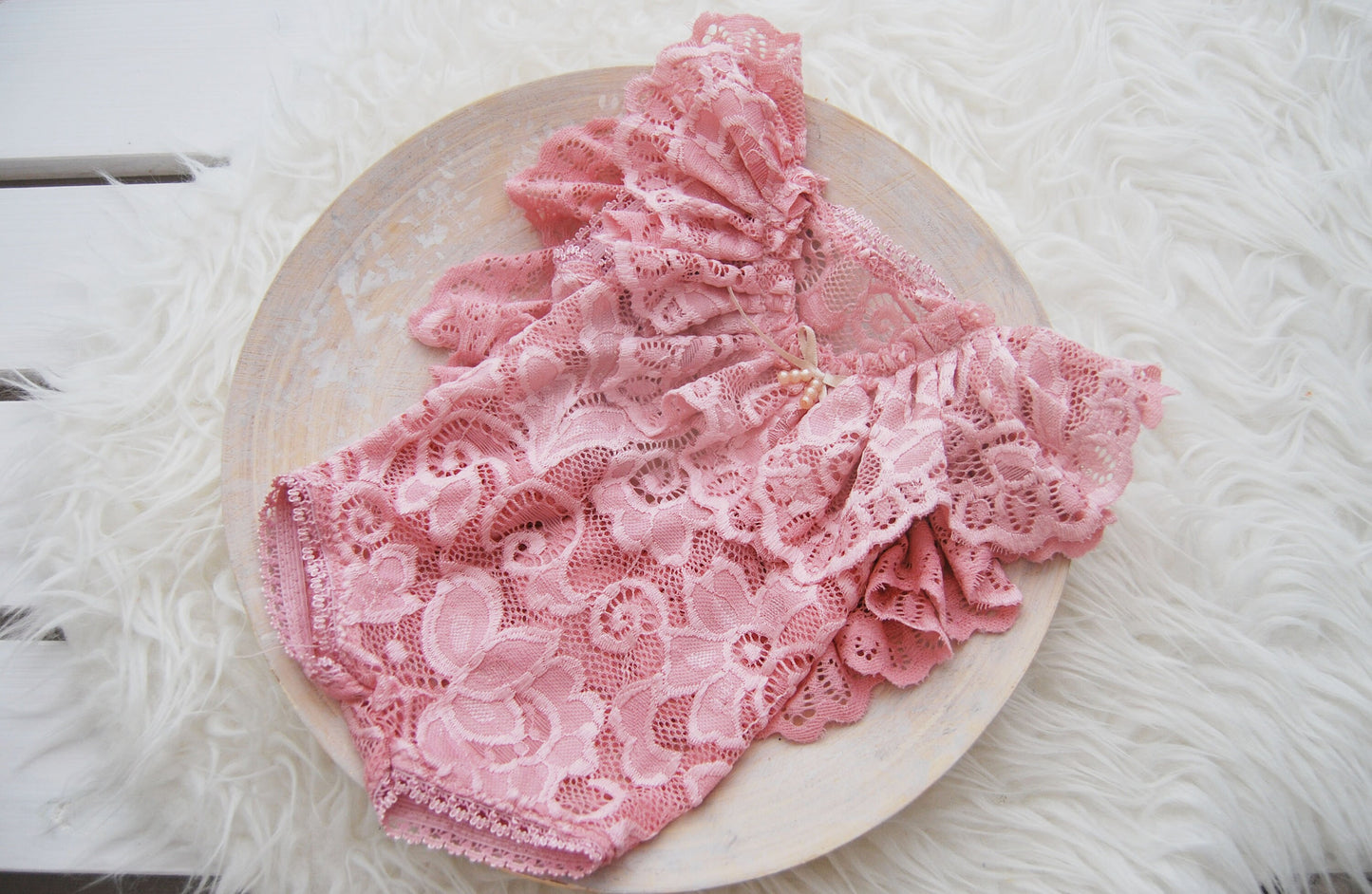 Newborn girl romper, photo prop outfit, PINK baby girl dress with ruffles