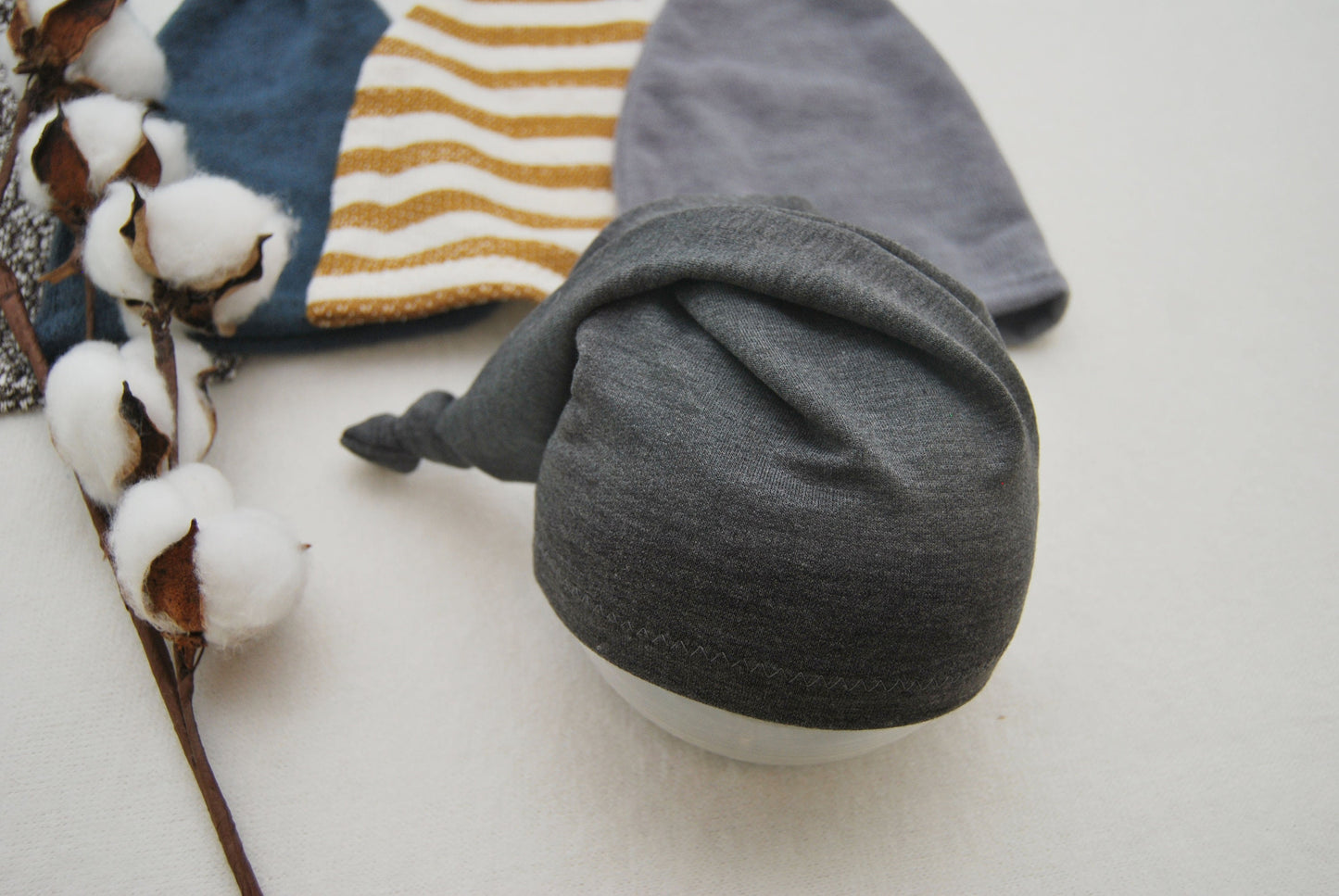 Knit baby hats photography prop, newborn boy sleepy hat for photo shoots