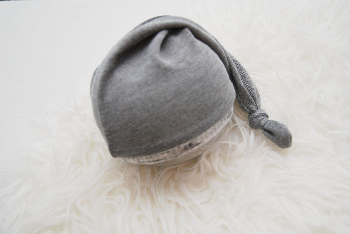 Gray photo prop, newborn romper and sleepy hat, photography outfit for baby boys