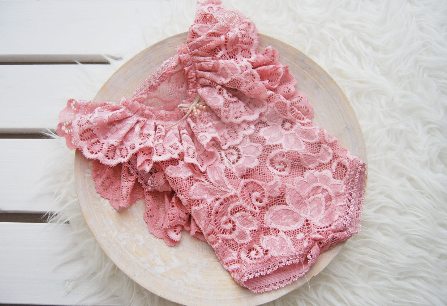 Newborn girl romper, photo prop outfit, PINK baby girl dress with ruffles