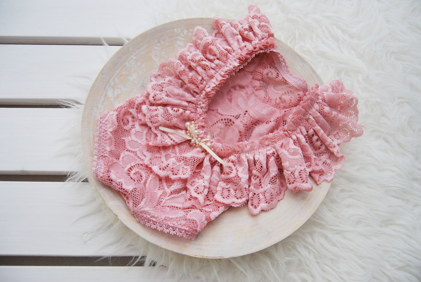 Newborn girl romper, photo prop outfit, PINK baby girl dress with ruffles