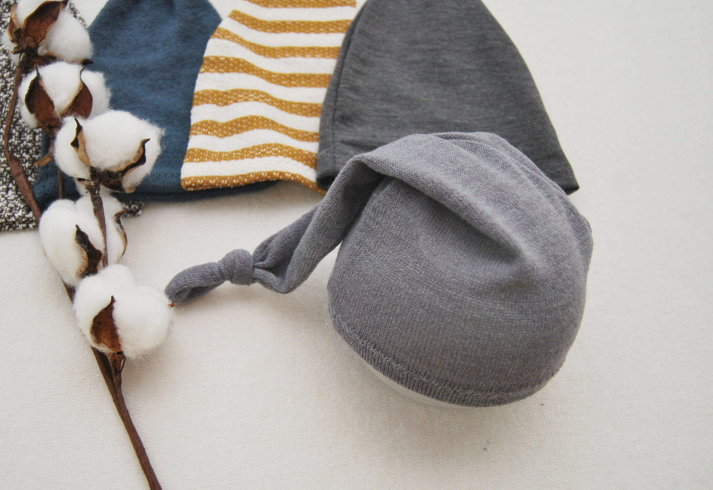 Knit baby hats photography prop, newborn boy sleepy hat for photo shoots