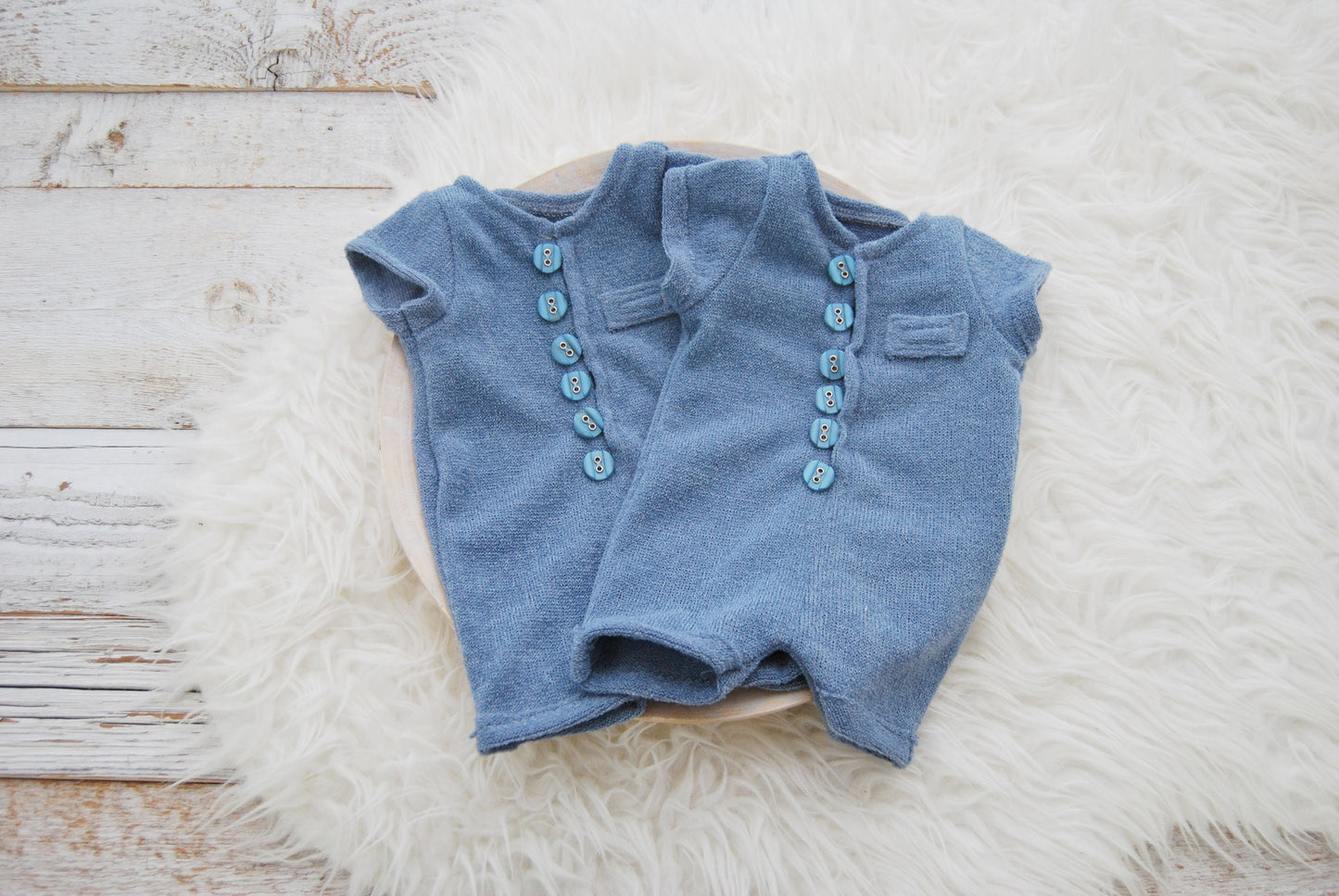 Blue newborn romper with short sleeve, newborn boy photo outfit,  knit newborn romper, newborn photo prop, newborn photography romper