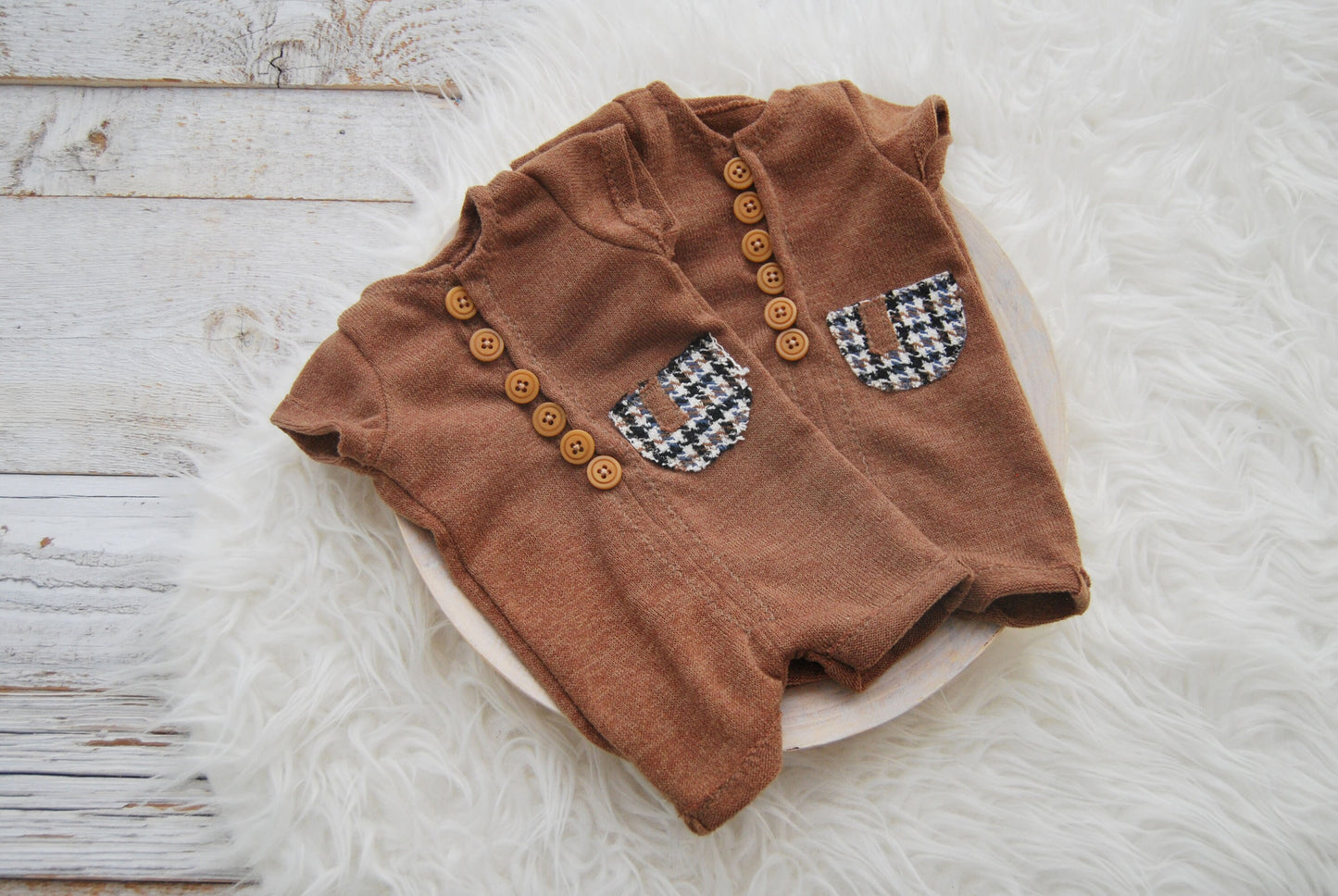 Brown newborn romper for baby boy, Newborn boy photo outfit, Newborn photoshoot outfit, Newborn photo prop, Newborn photography romper