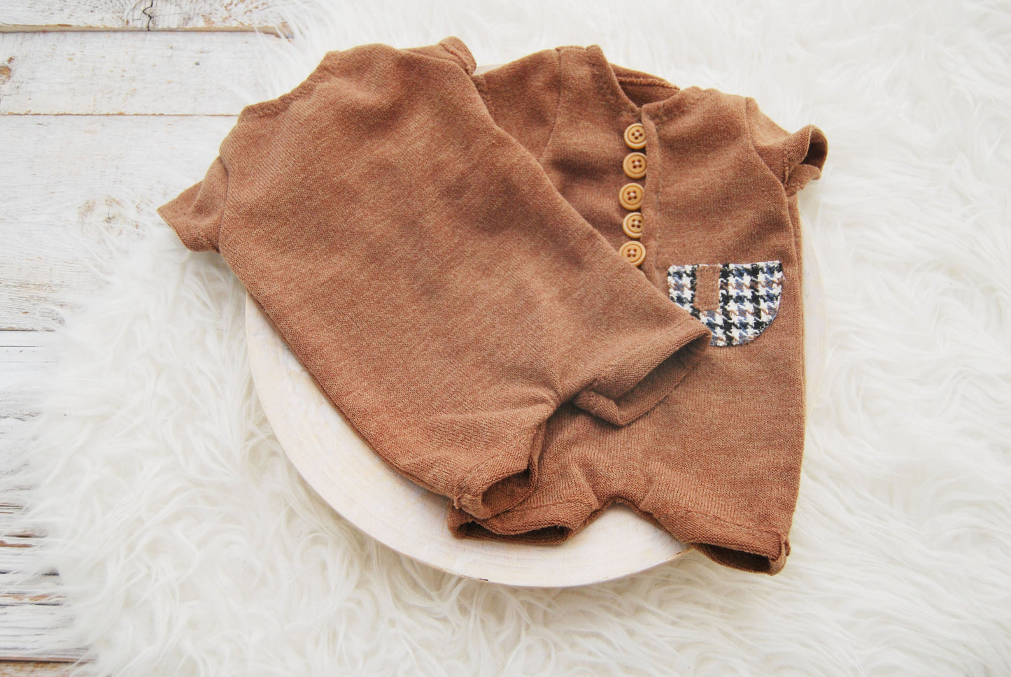 Brown newborn romper for baby boy, Newborn boy photo outfit, Newborn photoshoot outfit, Newborn photo prop, Newborn photography romper