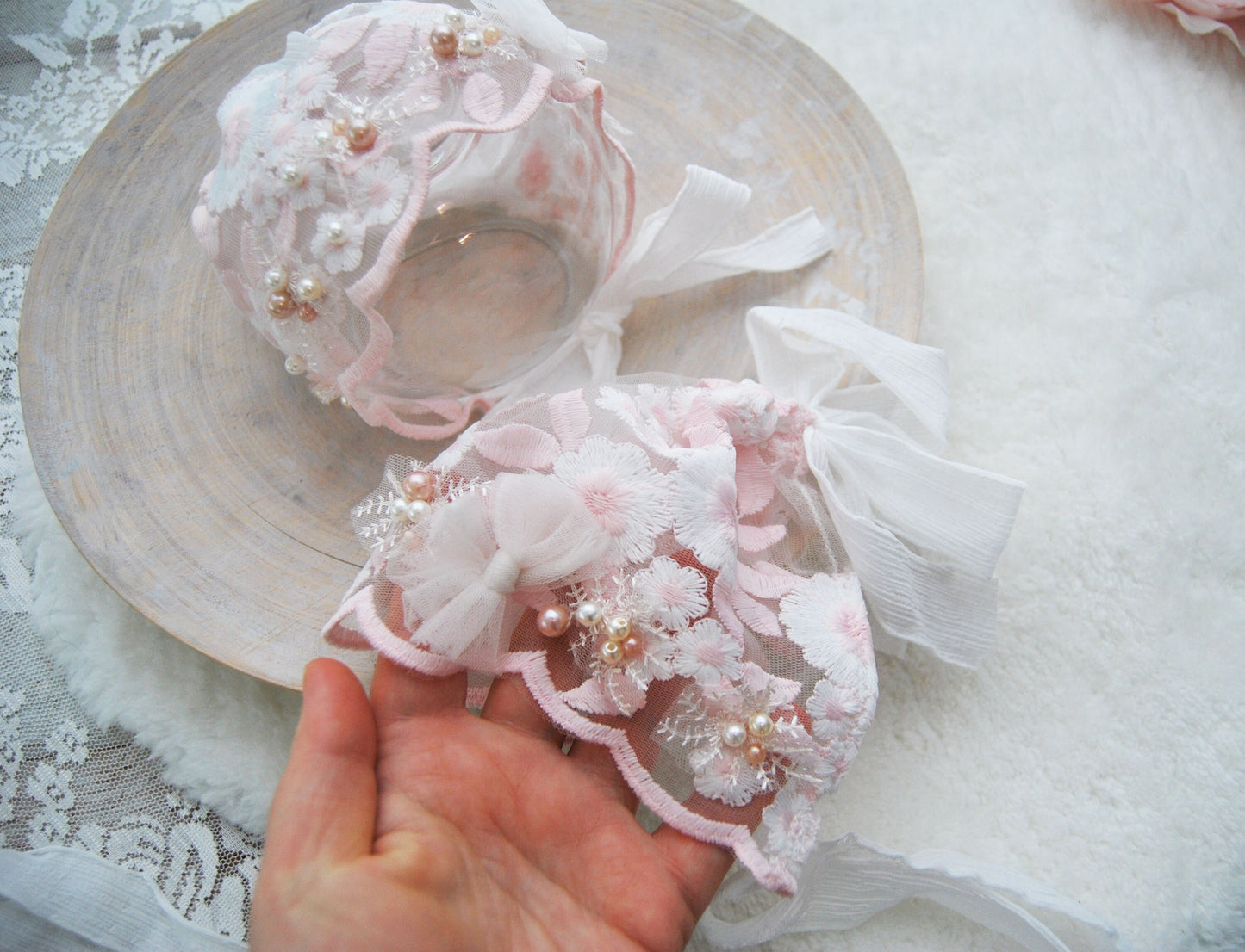 Lace Bonnet Newborn, Photo Prop Bonnet, Floral Bonnet, Lace Baby Bonnet, Baby Girl Photo Prop, Newborn Props