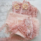 Newborn Girl Photo Outfit, Newborn Photo Prop SET, Lace Bonnet Baby Girl, Newborn Panties, Pink Newborn Outfit, Newborn Bonnet