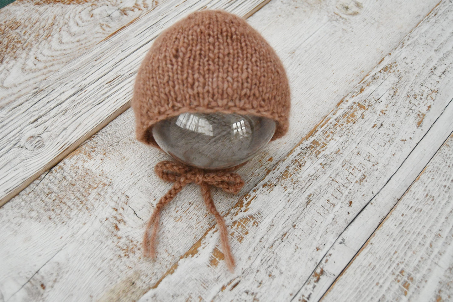 Knit Newborn Bonnet, Alpaca Bonnet Baby, Newborn Photo Props, Knitted Baby Bonnet, Newborn Hat, Neutral Photo Props