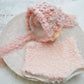 Newborn Girl Photo Outfit, Newborn Photo Prop SET, Lace Bonnet Baby Girl, Newborn Panties, Pink Newborn Outfit, Newborn Bonnet