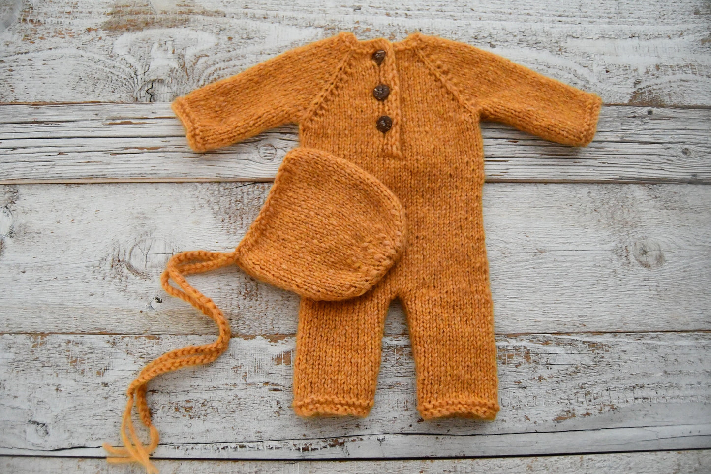 Newborn Knit Romper & Bonnet Set, Yellow Newborn Photo Prop Outfit, Photography Set, Knitted Romper Baby, Photography Props