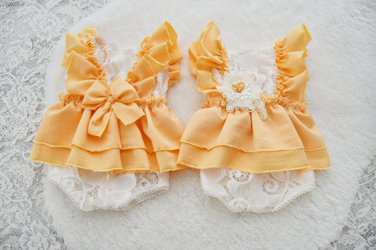 Ruffled Romper Newborn Girl, Baby Girl Photo Outfit, Newborn Photo Props, Photography Romper, Yellow Outfit Newborn, Photo Prop Romper