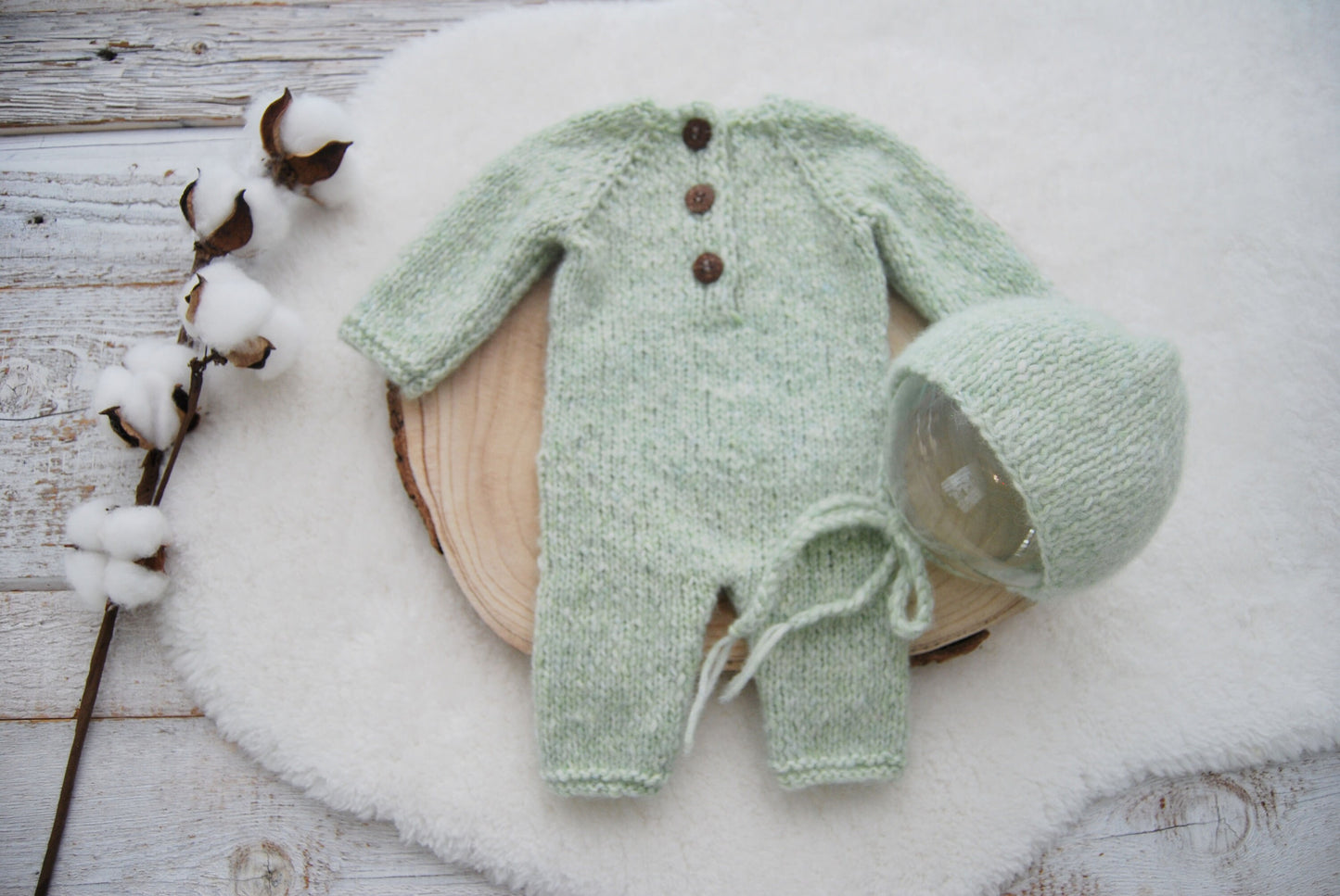 Knit Baby Romper, Knit Bonnet Newborn, Photography Set Newborn, Newborn Knitted Overall, Newborn Photo Props