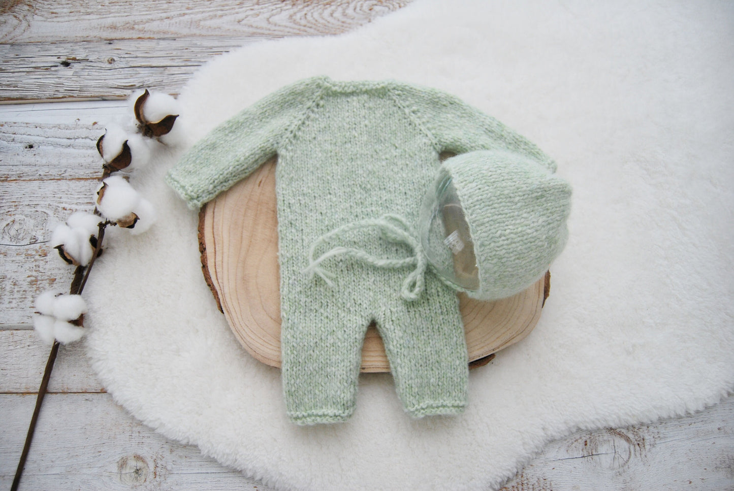 Knit Baby Romper, Knit Bonnet Newborn, Photography Set Newborn, Newborn Knitted Overall, Newborn Photo Props