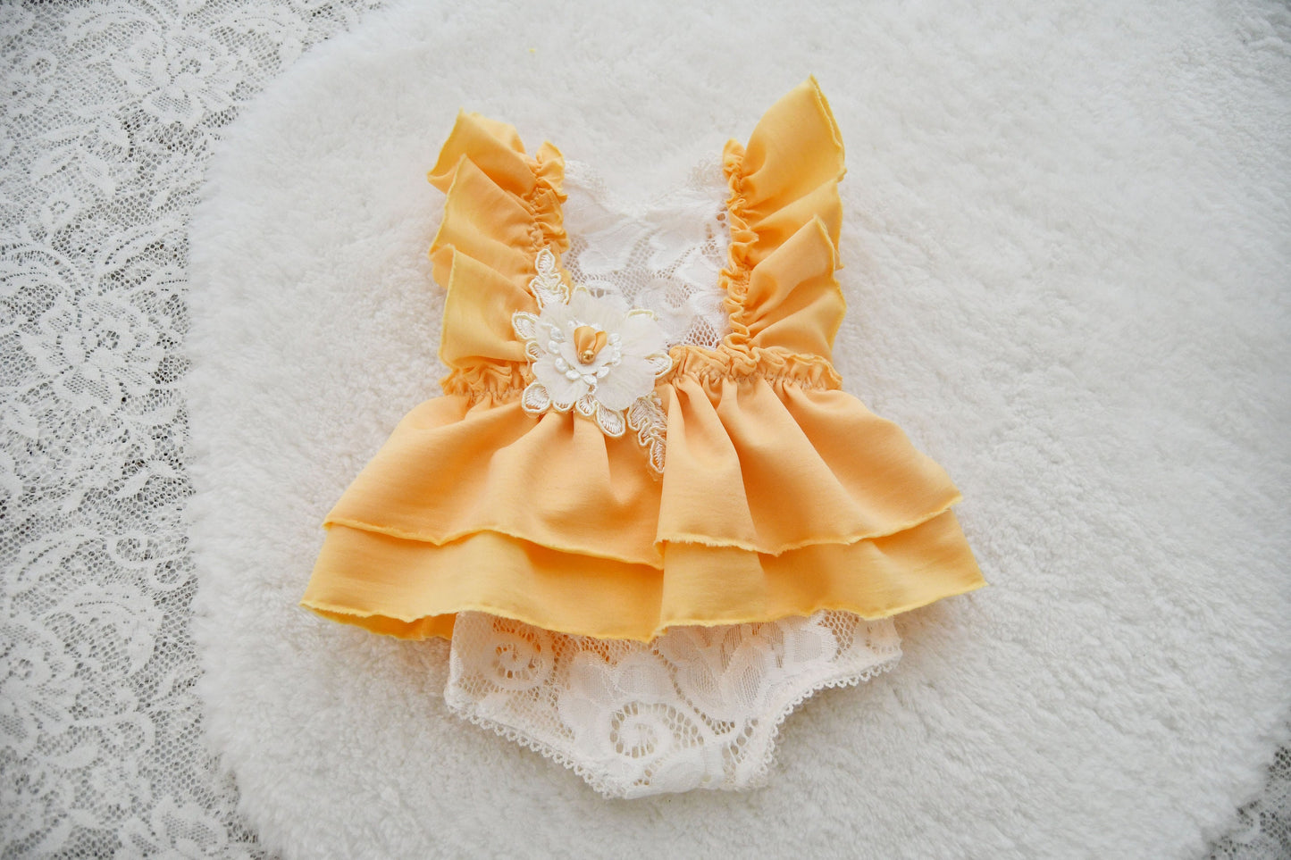 Ruffled Romper Newborn Girl, Baby Girl Photo Outfit, Newborn Photo Props, Photography Romper, Yellow Outfit Newborn, Photo Prop Romper