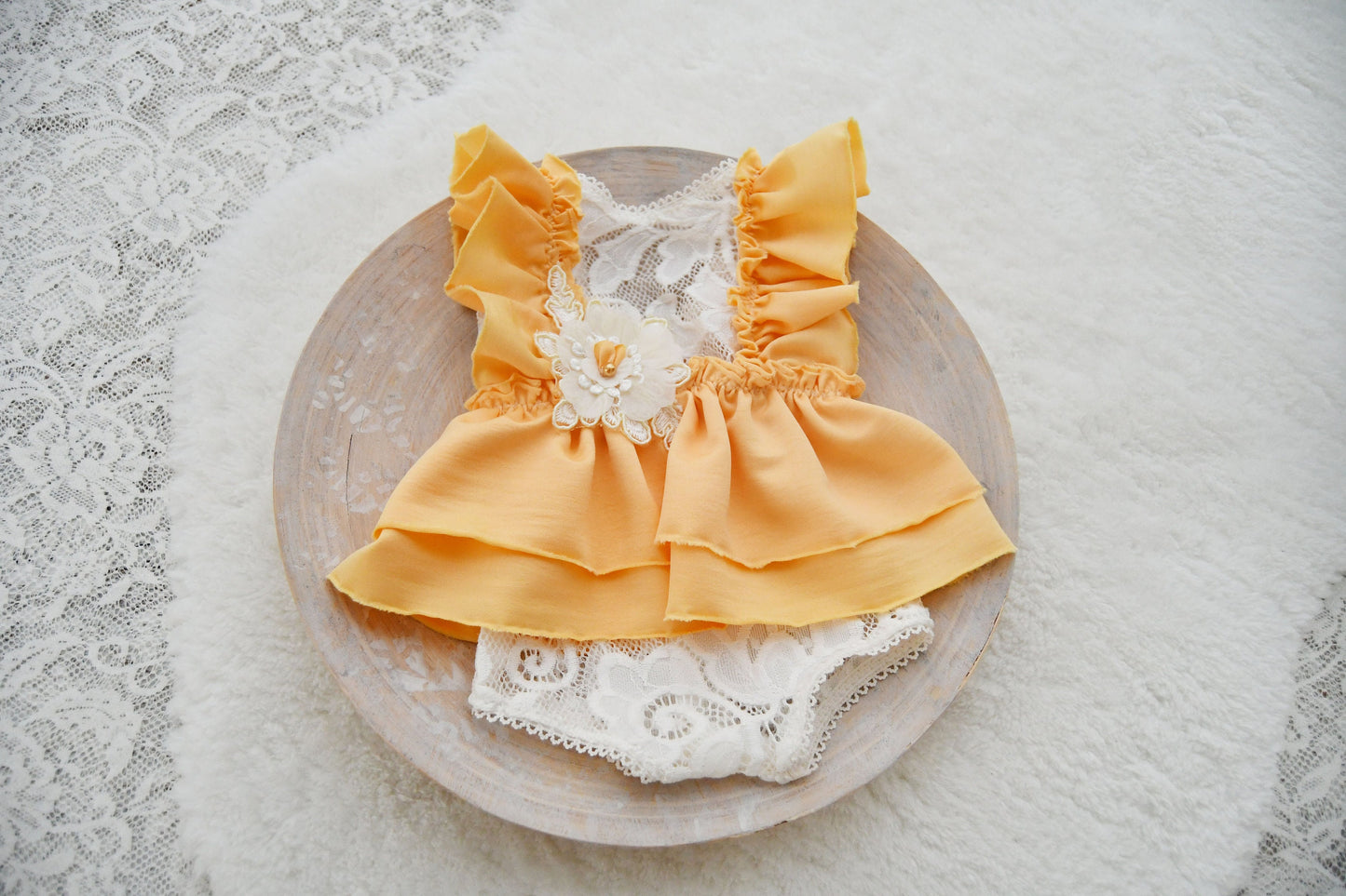 Ruffled Romper Newborn Girl, Baby Girl Photo Outfit, Newborn Photo Props, Photography Romper, Yellow Outfit Newborn, Photo Prop Romper