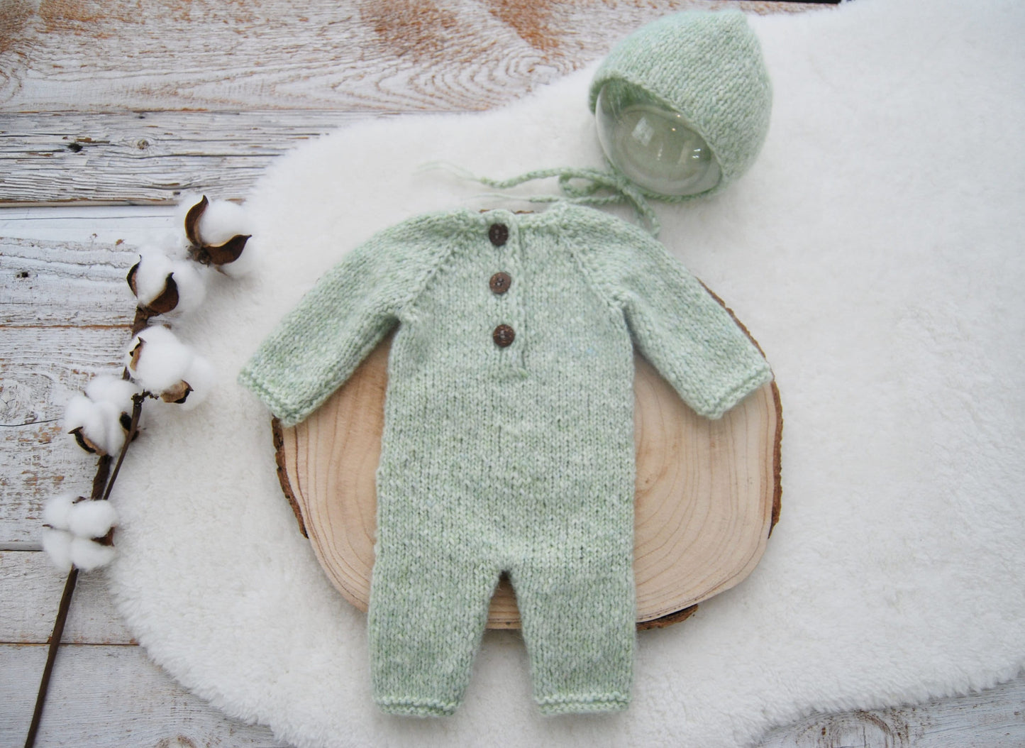 Knit Baby Romper, Knit Bonnet Newborn, Photography Set Newborn, Newborn Knitted Overall, Newborn Photo Props