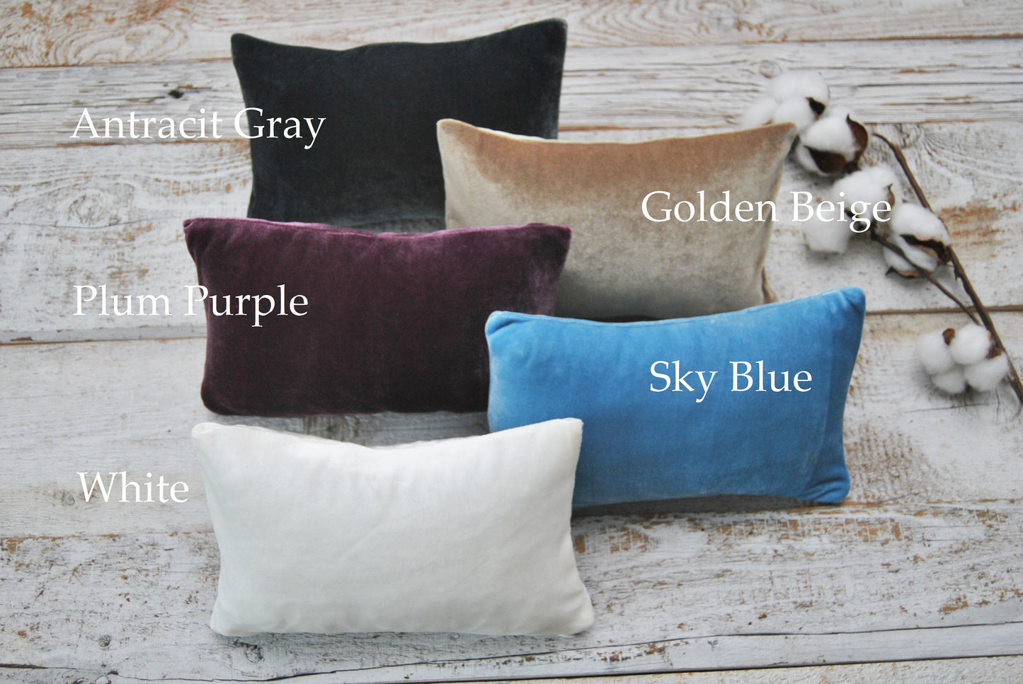 Baby Posing Pillow for Newborn Photography with Zippered Velvet Covers in 5 Colors, Newborn Photo Prop Pillow, Posing Props